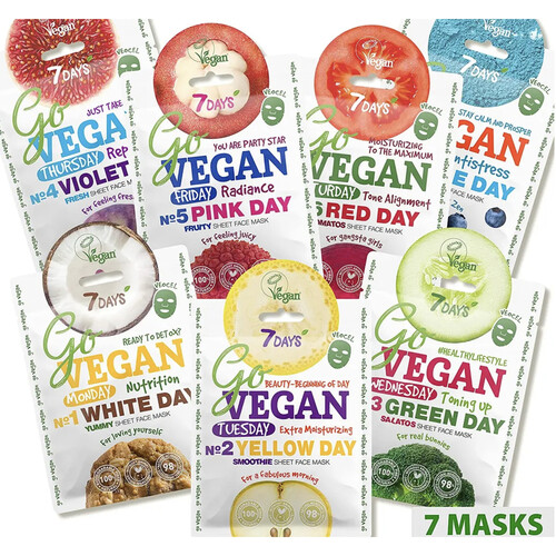 Vegan Hydrating Daily Face Masks with Hyaluronic Acid & Essential Oils 7 days supply!