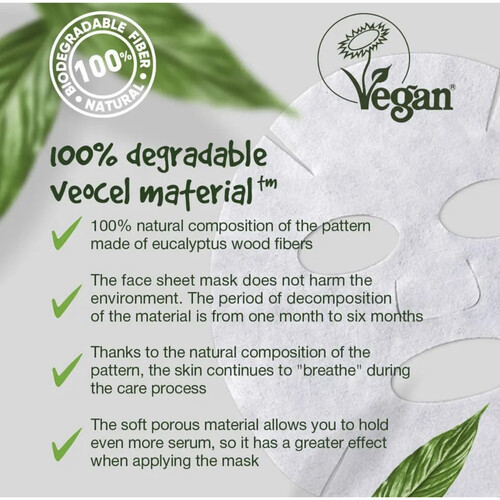 Vegan Hydrating Daily Face Masks with Hyaluronic Acid & Essential Oils 7 days supply!