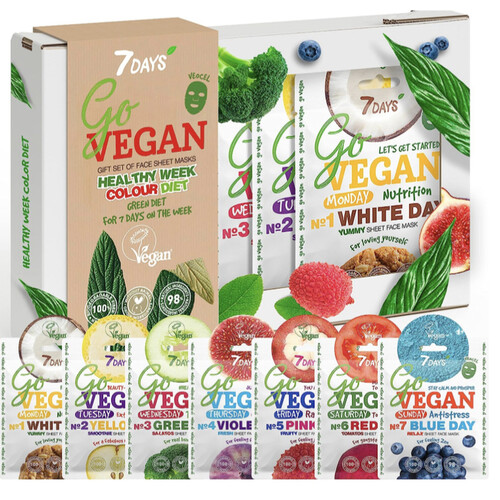 Vegan Hydrating Daily Face Masks with Hyaluronic Acid & Essential Oils 7 days supply!