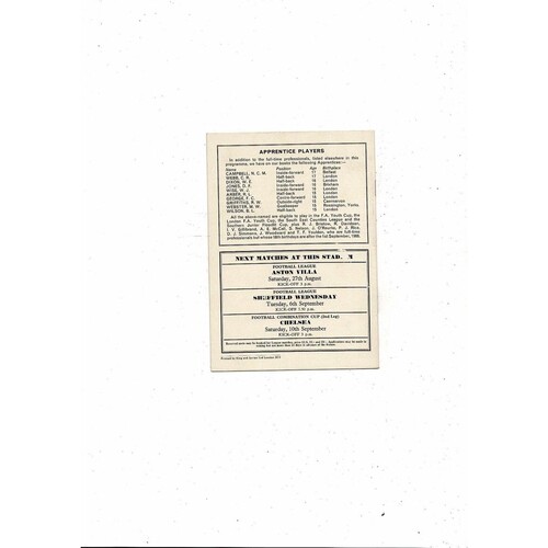 1966/67 Arsenal v West Ham United Football Programme