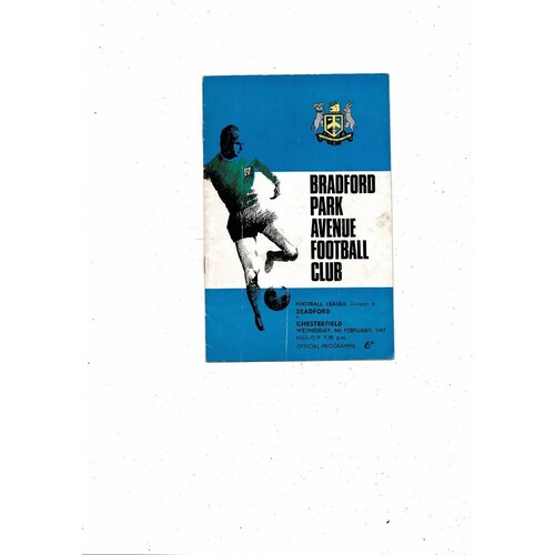 1966/67 Bradford Park Avenue v Chesterfield Football Programme Feb