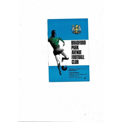 1966/67 Bradford Park Avenue v Chesterfield Football Programme Dec