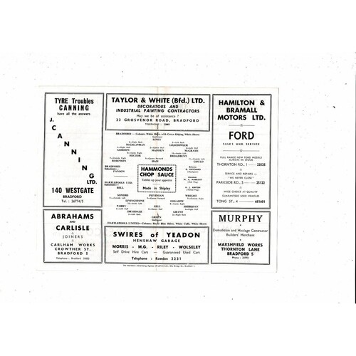 1966/67 Bradford Park Avenue v Hartlepool United League Cup Football Programme