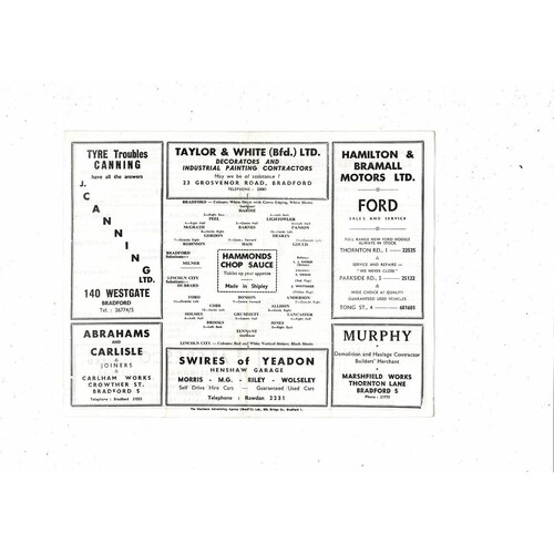 1966/67 Bradford Park Avenue v Lincoln City Football Programme