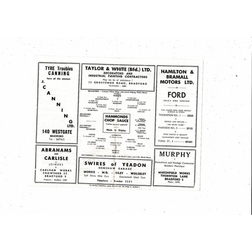1966/67 Bradford Park Avenue v Southport Football Programme