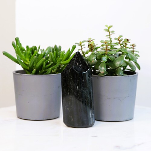 Polished Black Tourmaline Tower Point