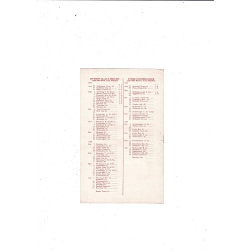 1964/65 Wisbech Town v Tonbridge Southern League Football Programme