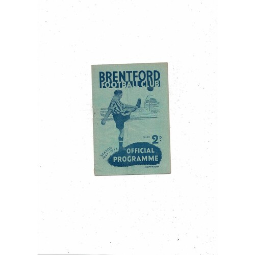 1947/48 Brentford v Leicester City Football Programme