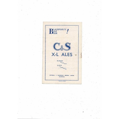 1954/55 Blackpool v Manchester City Football Programme