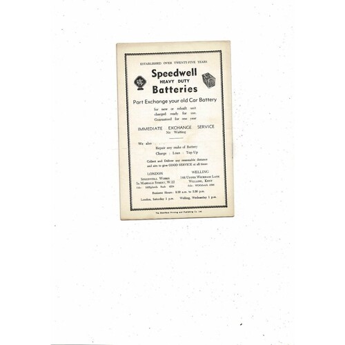 1955/56 Brentford v Southend United Football Programme