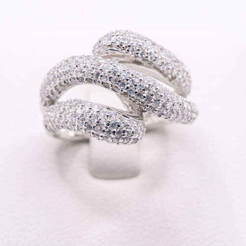 Silver Ring with Zirconia Gem Stones