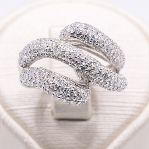 Silver Ring with Zirconia Gem Stones