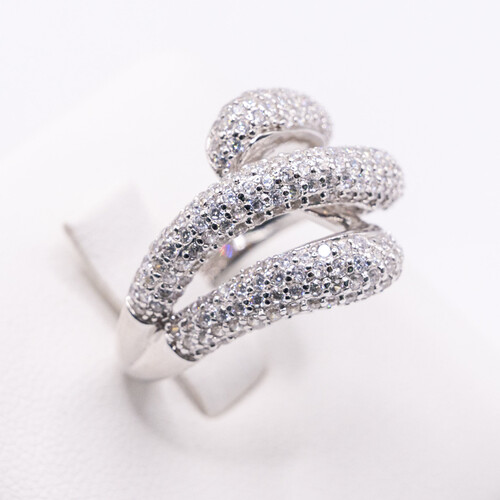 Silver Ring with Zirconia Gem Stones