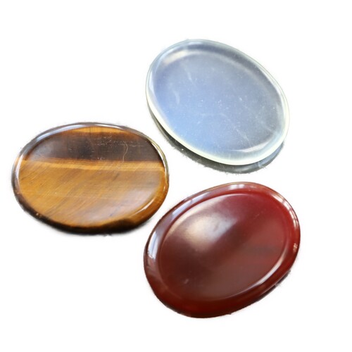 Tigers eye, Opalite & Carnelian Thumbstones