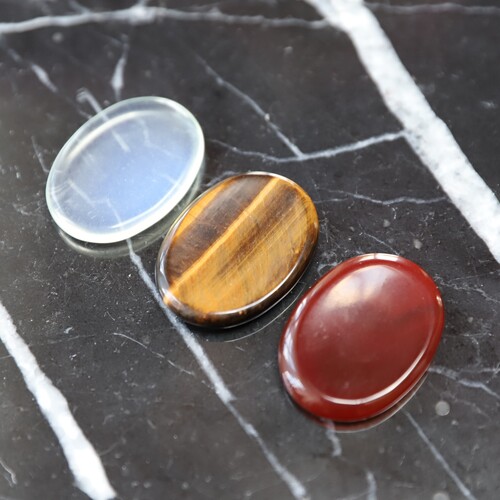 Tigers eye, Opalite & Carnelian Thumbstones