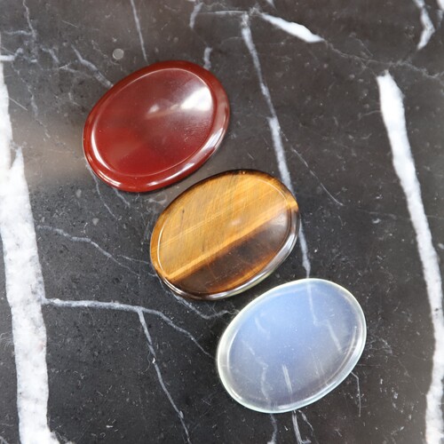 Tigers eye, Opalite & Carnelian Thumbstones