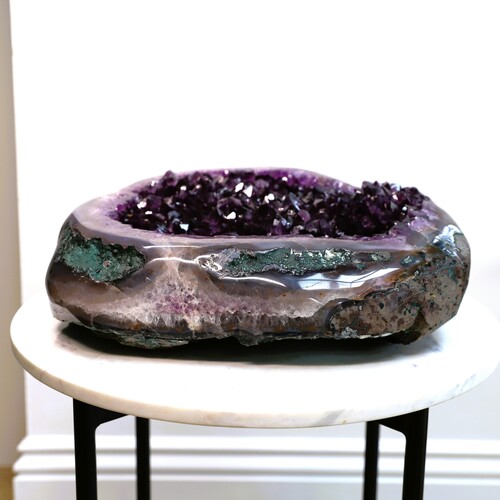 Large Amethyst Cluster Bowl Geode