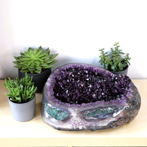 Large Amethyst Cluster Bowl Geode