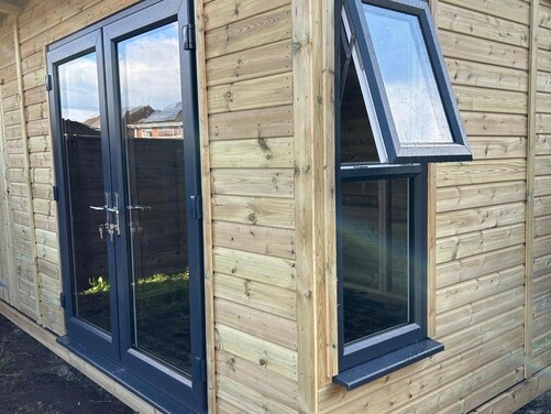 #PVC080 16x8 Pent Summer House Combi