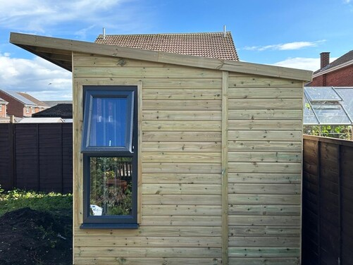 #PVC080 16x8 Pent Summer House Combi