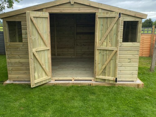 #A014 12x10 Apex Reverse Shed