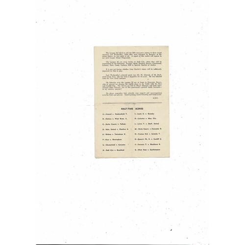 Brentford v Swindon Town Football Combination Programme. 1950/51