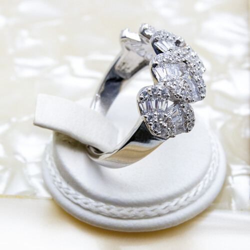 925 Sterling Silver Ring Plated in Rhodium