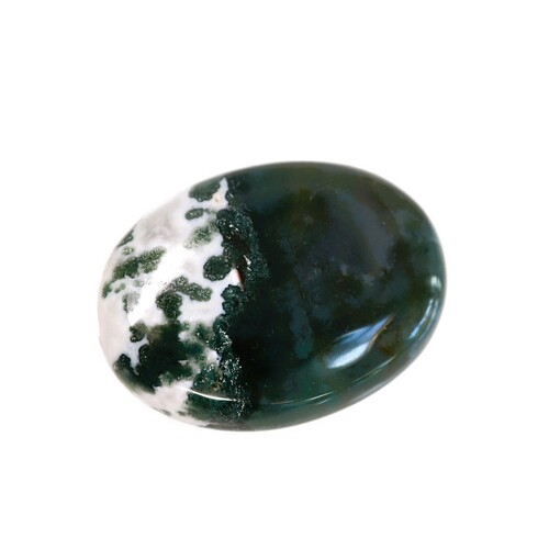 Green Moss Agate Palm Stone