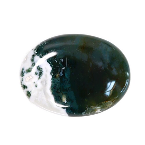 Green Moss Agate Palm Stone