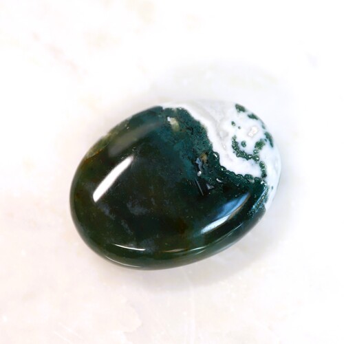 Green Moss Agate Palm Stone