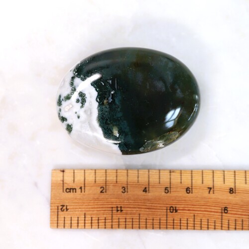 Green Moss Agate Palm Stone