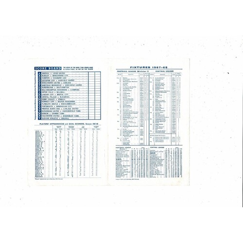 West Bromwich Albion v Nottingham Forest Central League Football Programme 1967/68