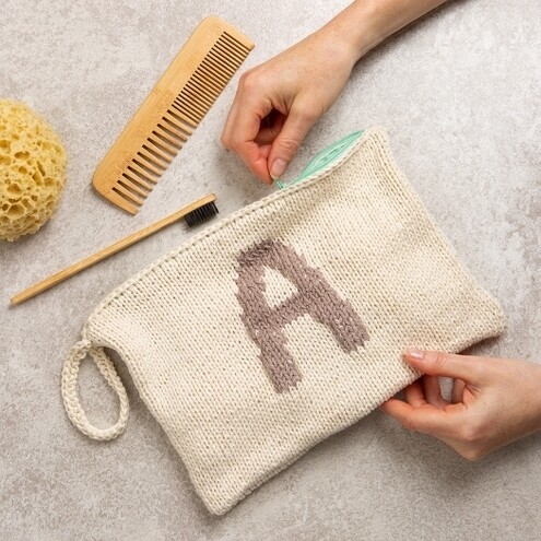 Wool Couture Personalised Toiletry Bag Knitting Kit