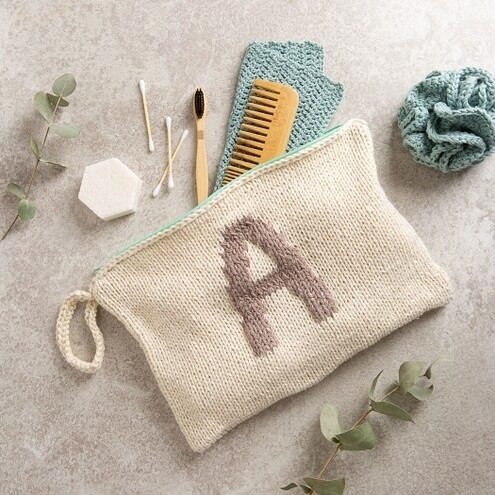 Wool Couture Personalised Toiletry Bag Knitting Kit