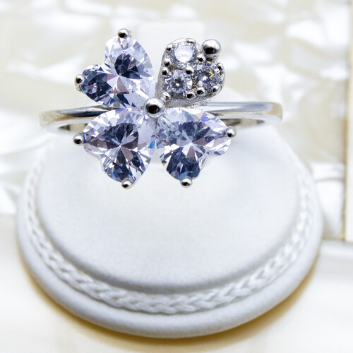 925 Sterling Silver Ring Plated in Rhodium