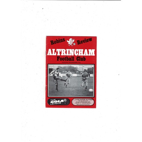 Altrincham v Doncaster Rovers FA Cup Football Programme 1984/85