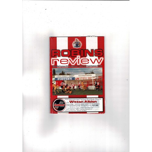 Altrincham v Witton Albion FA Cup Football Programme 2001/02