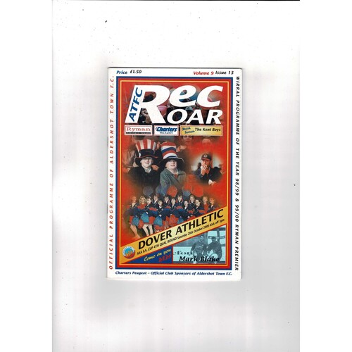 Aldershot Town v Dover Athletic FA Cup Football Programme 2000/01