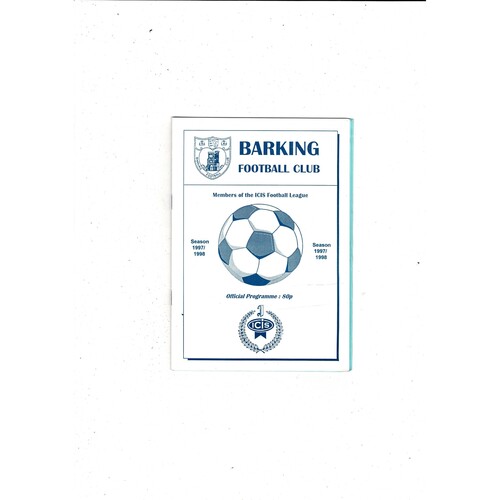 Barking v Basildon United FA Cup Football Programme 1997/98