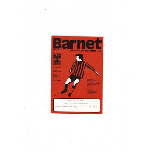 Barnet v Peterborough United FA Cup Football Programme 1977/78