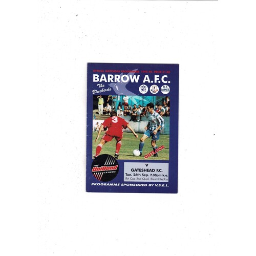 Barrow v Gateshead FA Cup Football Programme 1995/96