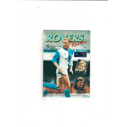 Blackburn Rovers v Kettering Town FA Cup Football Programme 1991/92