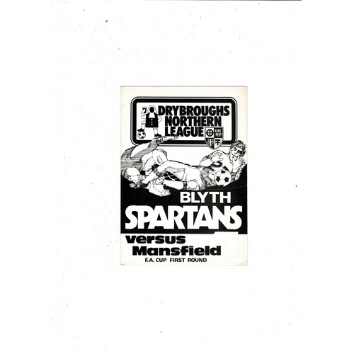 Blyth Spartans v Mansfield Town FA Cup Football Programme 1979/80