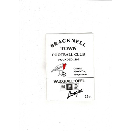 Bracknell Town v Croydon FA Cup Football Programme 1986/87
