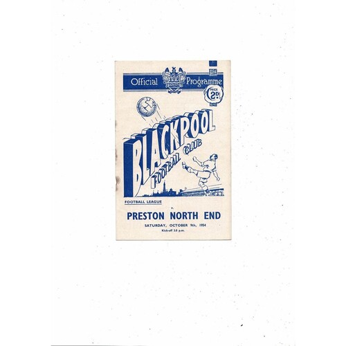 1954/55 Blackpool v Preston Football Programme
