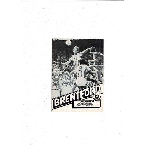Brentford v Dagenham FA Cup Replay Football Programme 1983/84
