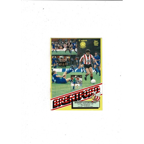 Brentford v Bishop's Stortford FA Cup Football Programme 1984/85