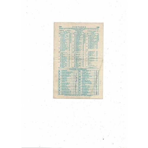 Manchester City v Newcastle United Central League Programme 1959/60