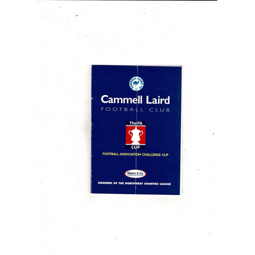 Cammell Laird v Radcliffe Borough FA Cup Football Programme 2005/06