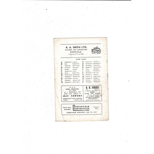 Chesterfield v Skelmersdale United FA Cup Football Programme 1968/69